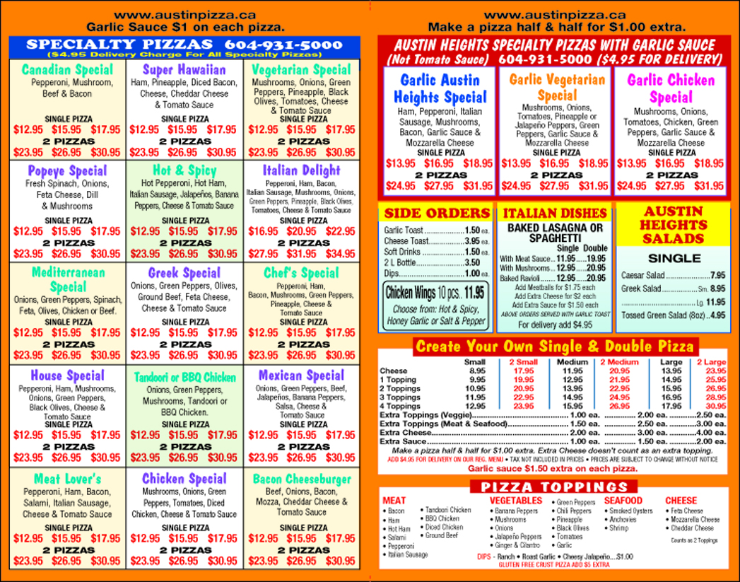 Austin Heights Pizza Tandoori Pizza Gluten Free Pizza Indian